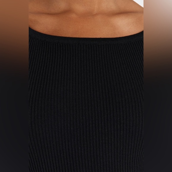 DISSH Wells Wide U Shaped Long Sleeve Ribbed Knit Top Sweater in Black - Picture 3 of 11